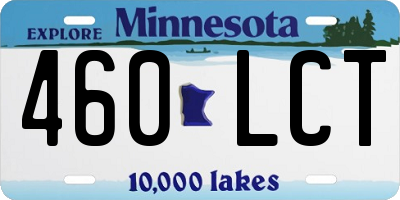MN license plate 460LCT