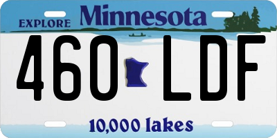 MN license plate 460LDF