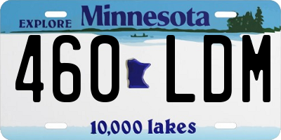 MN license plate 460LDM