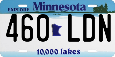 MN license plate 460LDN