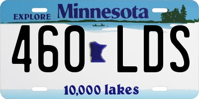 MN license plate 460LDS