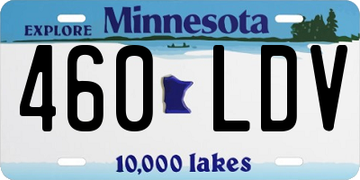 MN license plate 460LDV
