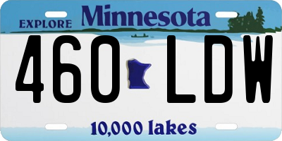MN license plate 460LDW