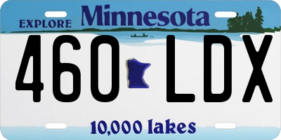 MN license plate 460LDX