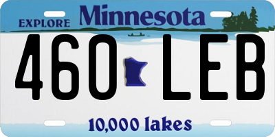MN license plate 460LEB