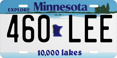 MN license plate 460LEE