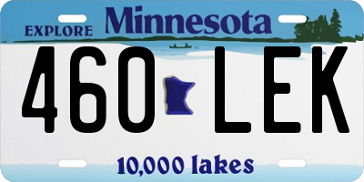 MN license plate 460LEK