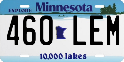 MN license plate 460LEM