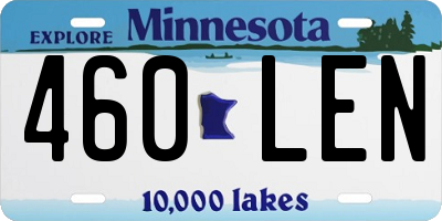 MN license plate 460LEN
