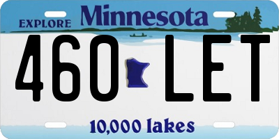 MN license plate 460LET