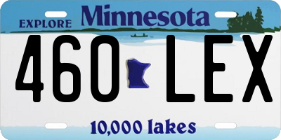 MN license plate 460LEX