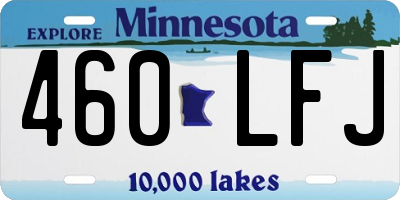 MN license plate 460LFJ