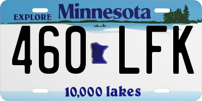MN license plate 460LFK