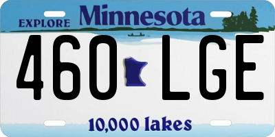 MN license plate 460LGE