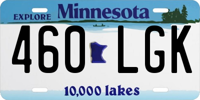 MN license plate 460LGK