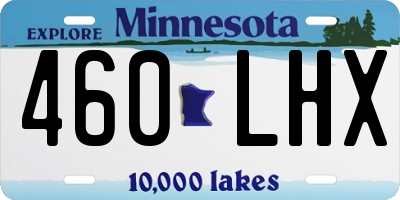 MN license plate 460LHX