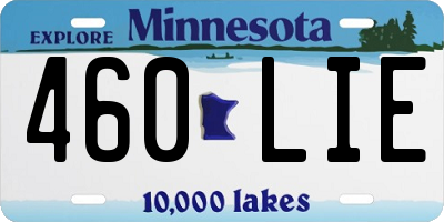 MN license plate 460LIE