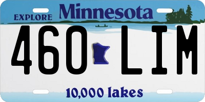 MN license plate 460LIM