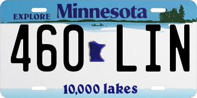 MN license plate 460LIN