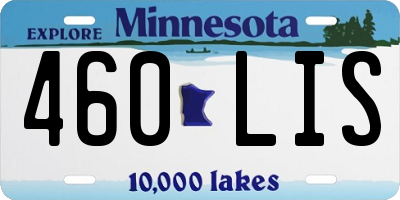 MN license plate 460LIS