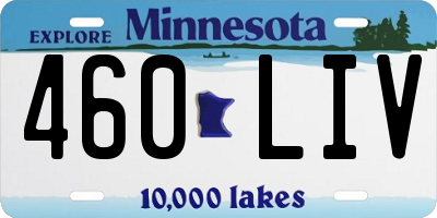 MN license plate 460LIV