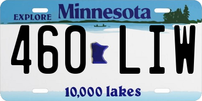 MN license plate 460LIW