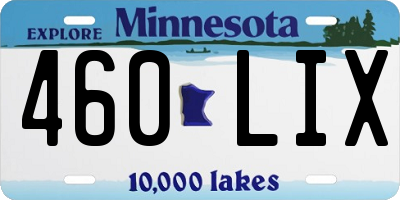 MN license plate 460LIX