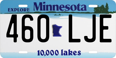MN license plate 460LJE