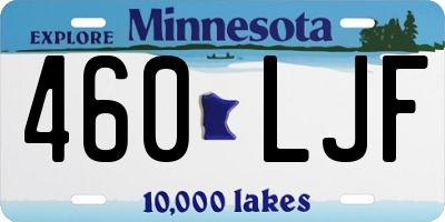 MN license plate 460LJF
