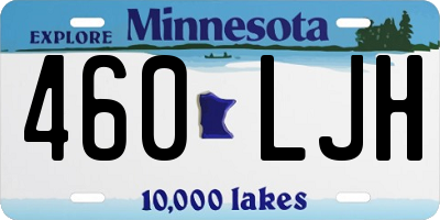 MN license plate 460LJH