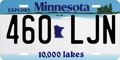 MN license plate 460LJN