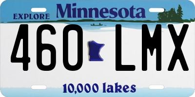 MN license plate 460LMX