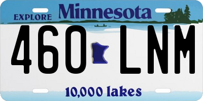 MN license plate 460LNM