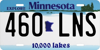 MN license plate 460LNS