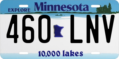 MN license plate 460LNV