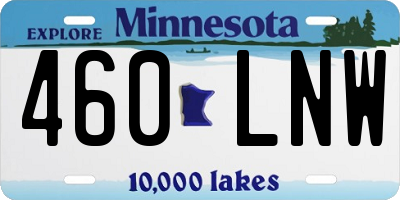 MN license plate 460LNW