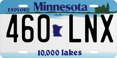 MN license plate 460LNX
