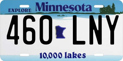 MN license plate 460LNY