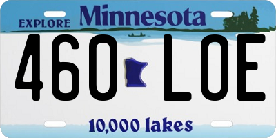 MN license plate 460LOE