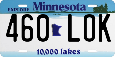 MN license plate 460LOK