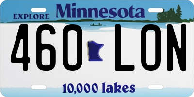 MN license plate 460LON