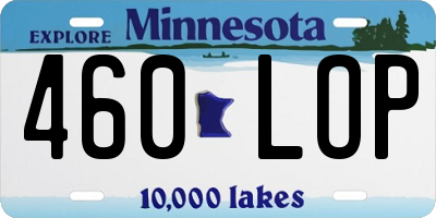 MN license plate 460LOP