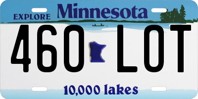 MN license plate 460LOT