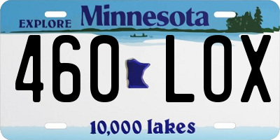 MN license plate 460LOX