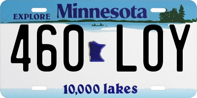 MN license plate 460LOY