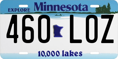 MN license plate 460LOZ