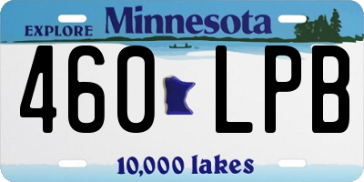 MN license plate 460LPB
