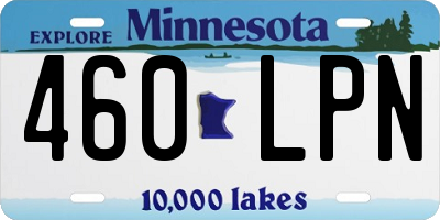 MN license plate 460LPN