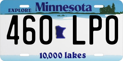 MN license plate 460LPO