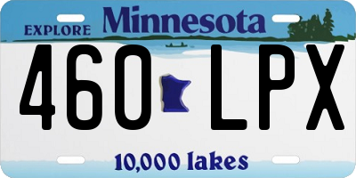MN license plate 460LPX